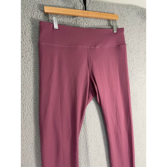 High Waisted Mauve 7/8 Leggings L Stretch Athleisure Activewear Elegant Mauve - Picture 4 of 8